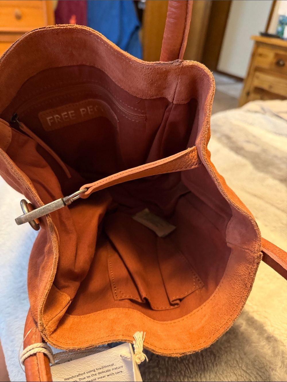 Free People Barlow Suede Bucket Bag in Rust color - Picture 11 of 11